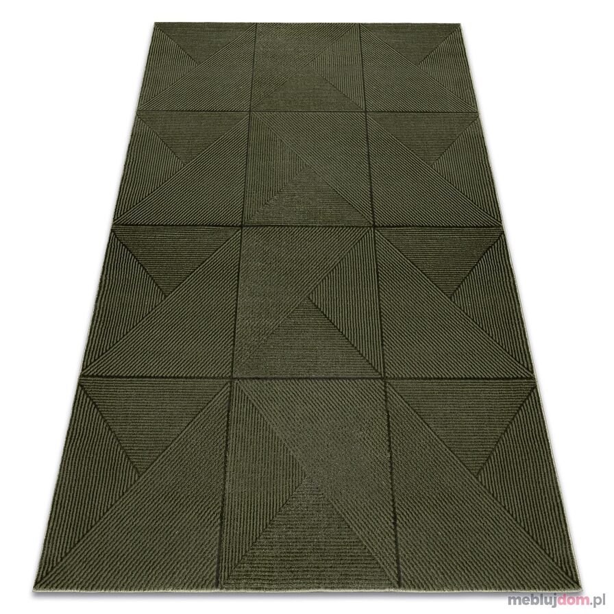 Dywan AURA J2624A zielony - Geometryczny, strukturalny, nowoczesny