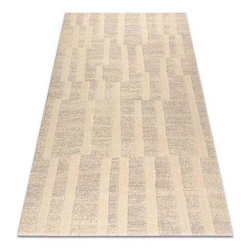 Dywan TEXTURA 488.17.LA101 wełniany OSTA - Geometryczny strukturalny szary / krem