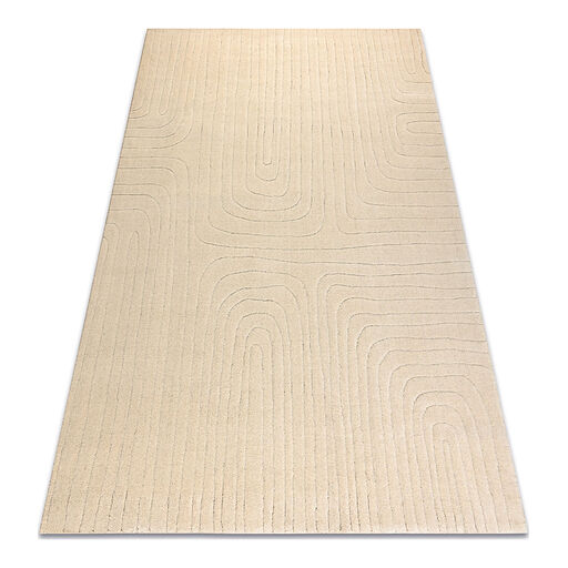 Dywan TEXTURA 488.05.LA100 wełniany OSTA - Linie, geometryczny strukturalny krem