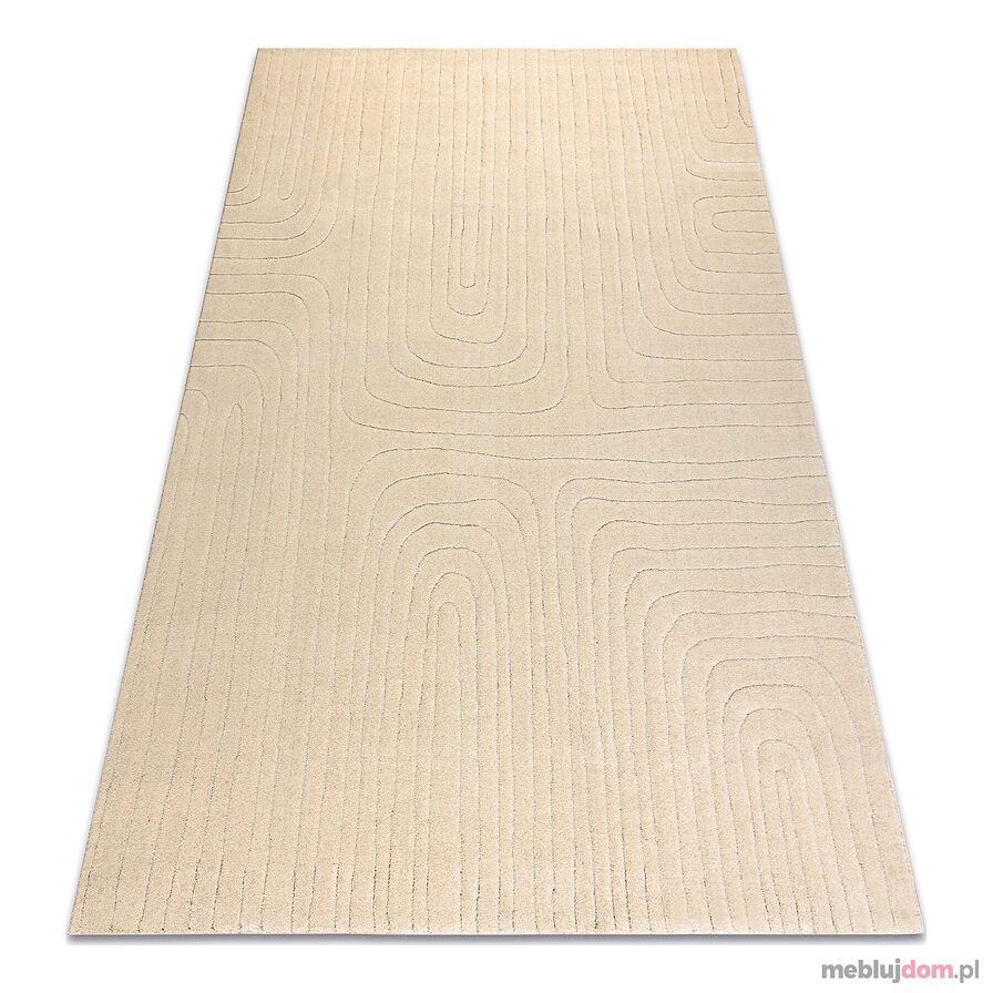 Dywan TEXTURA 488.05.LA100 wełniany OSTA - Linie, geometryczny strukturalny krem