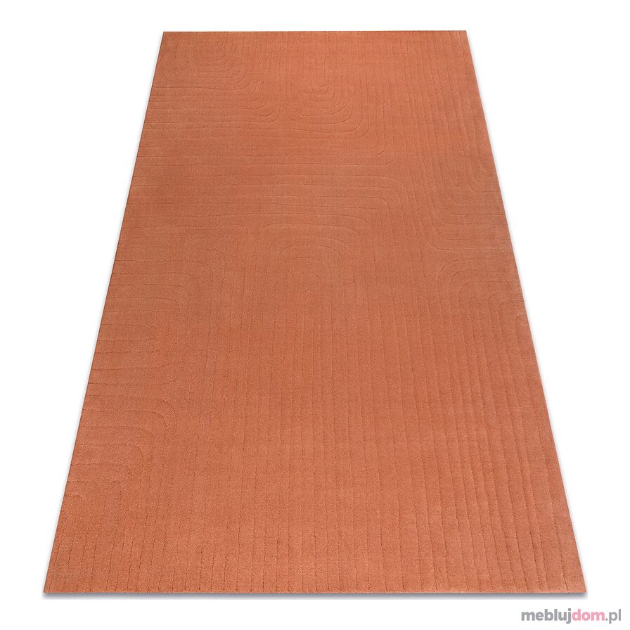 Dywan TEXTURA 488.05.LA000 wełniany OSTA - Linie, geometryczny strukturalny terakota