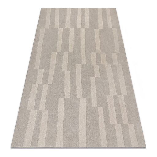 Dywan TEXTURA 488.17.LA110 wełniany OSTA - Geometryczny strukturalny szary / beż