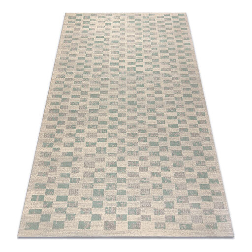 Dywan TEXTURA 001.01.LA601 wełniany OSTA - Geometryczny strukturalny krem / zielony