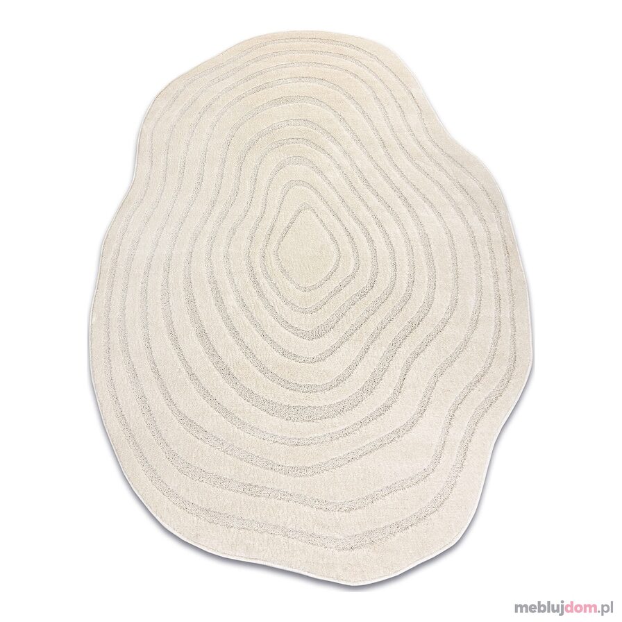 Dywan DUNE 8070 SHAPE krem - Linie, strukturalny, nieregularny kształt