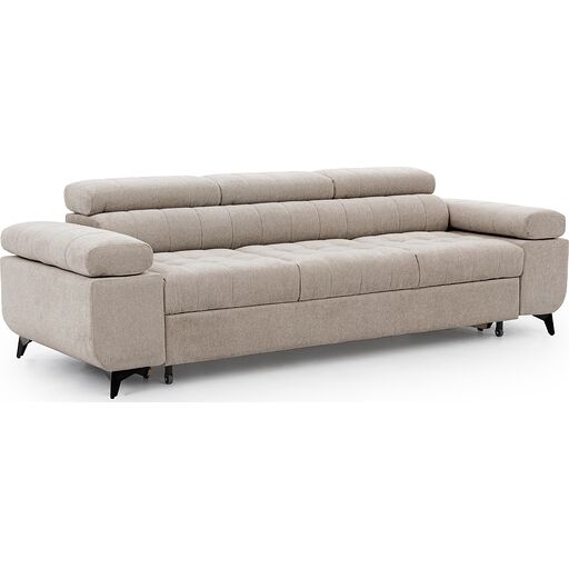 Sofa rozkładana do salonu Dragonis - beżowy szenil Vibe 08 / nogi czarne