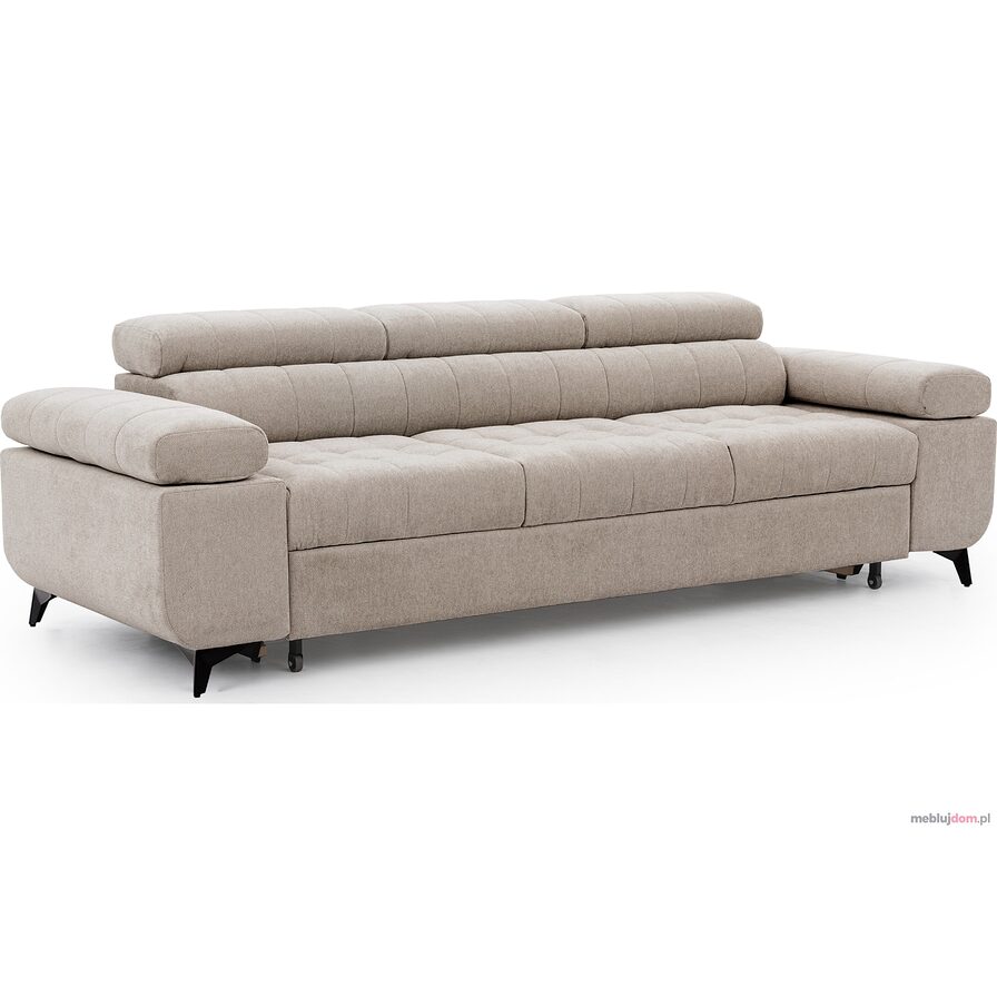 Sofa rozkładana do salonu Dragonis - beżowy szenil Vibe 08 / nogi czarne