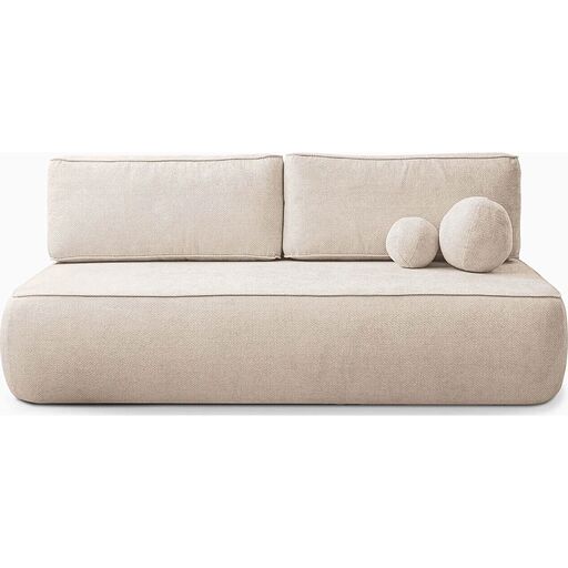 Sofa Rozkładana ARVETO Kremowa Szenilowa