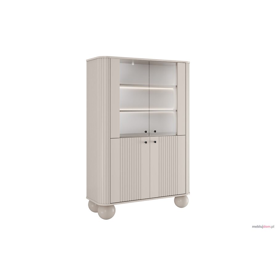 Witryna VESPER 2 103 4D w kolorze kaszmir + czarne uchwyty