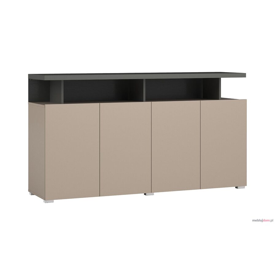 Komoda SERIO 43 czterodrzwiowa w odcieniu congo + czarny + antracyt