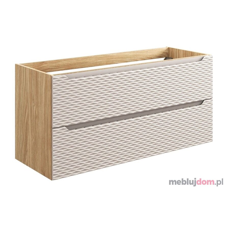 Szafka pod umywalkę OCEAN BEIGE 82-120-2S - beż + dąb olejowany