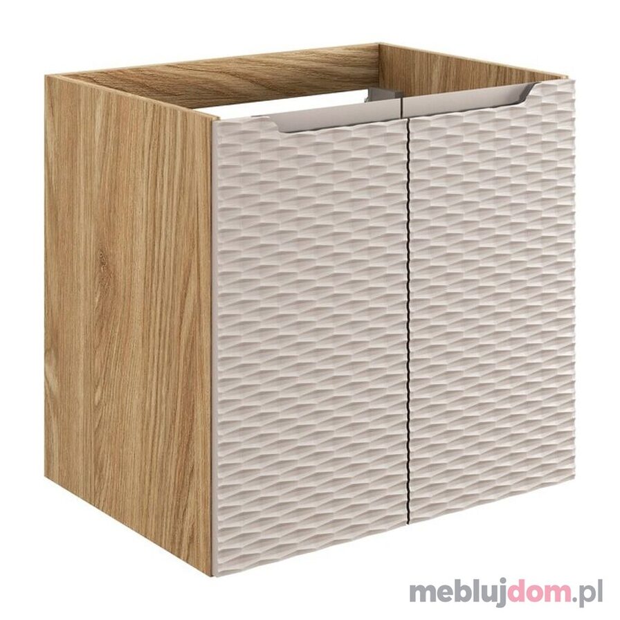 Szafka pod umywalkę OCEAN BEIGE 82-60-2D - beż + dąb olejowany
