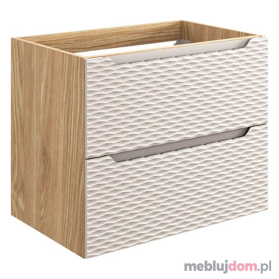 Szafka pod umywalkę OCEAN BEIGE 82-70-2S - beż + dąb olejowany 