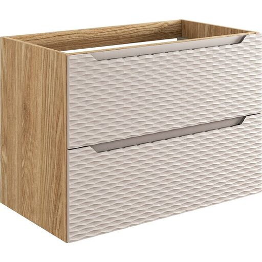 Szafka pod umywalkę OCEAN BEIGE 82-80-2S - beż + dąb olejowany