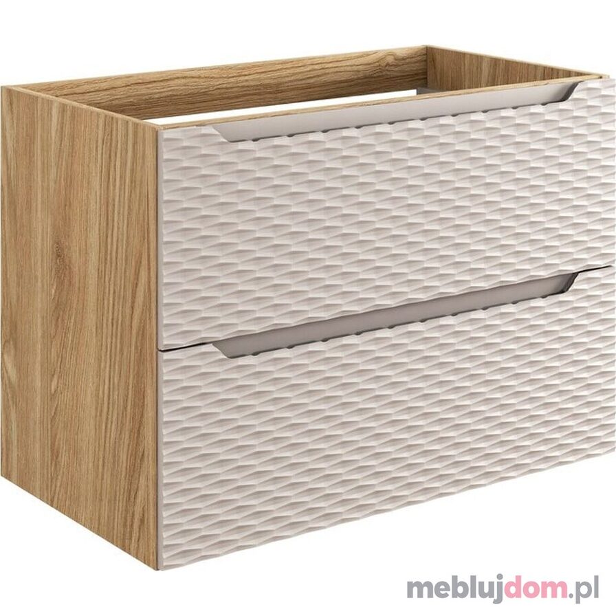 Szafka pod umywalkę OCEAN BEIGE 82-80-2S - beż + dąb olejowany