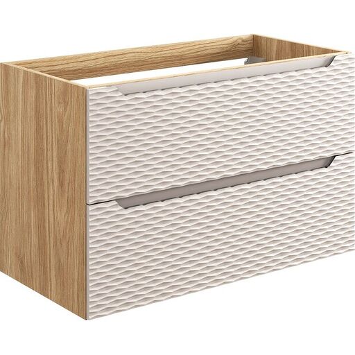 Szafka pod umywalkę OCEAN BEIGE 82-90-2S - beż + dąb olejowany