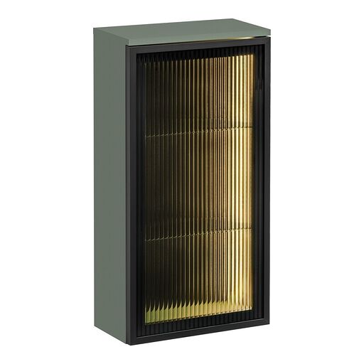 Szafa łazienkowa górna SOMBRA GREEN 83-40-1DG - Dekor Corymbia Green o przygaszonym, szałwiowym odcieniu zieleni