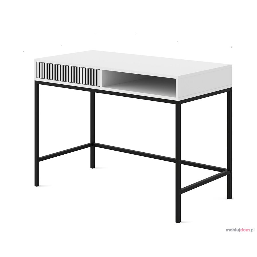 Konsola / Toaletka RAVENNA F BLACK FRAME Biały + Czarny na metalowej podstawie 