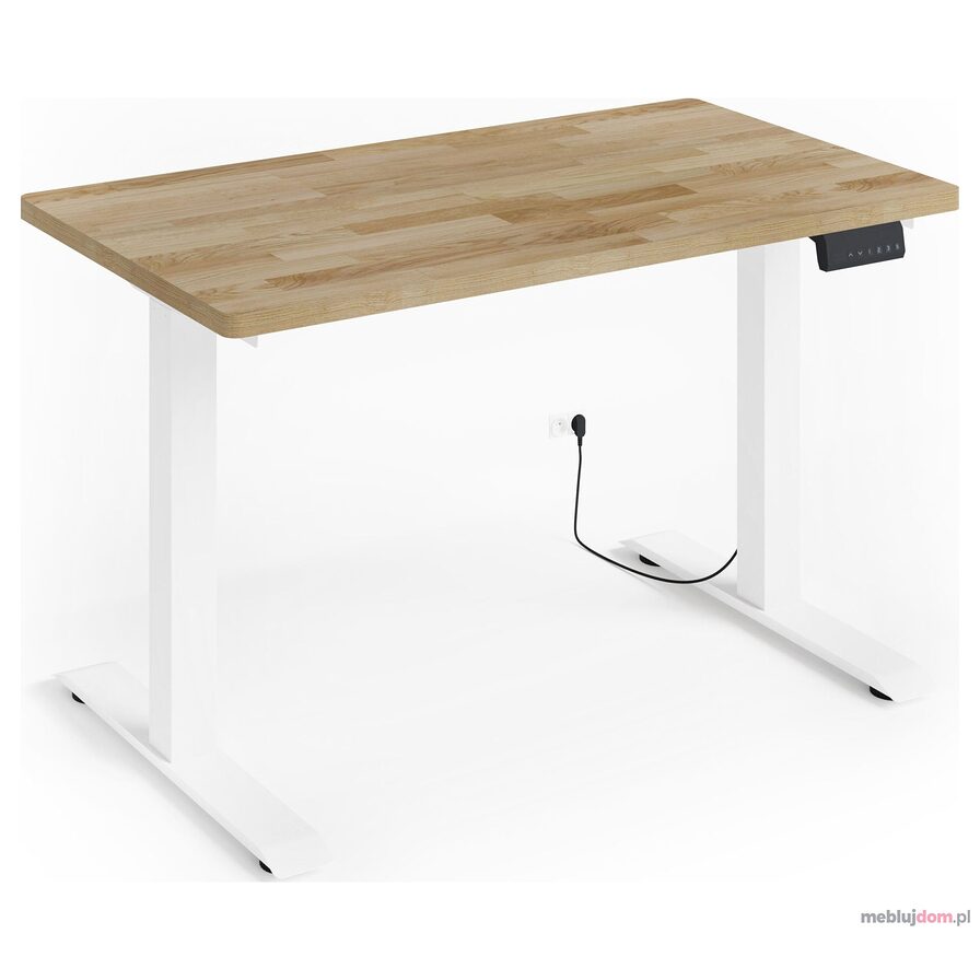 Biurko elektryczne NATURAL DESK 2S 120x65 Dąb naturalny + biały