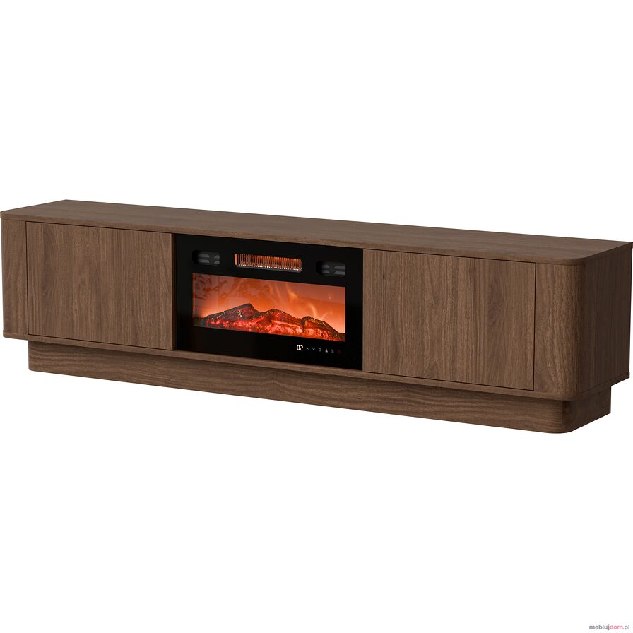 Szafka RTV DARCO 180 EF z kominkiem stojąca - orzech elegant