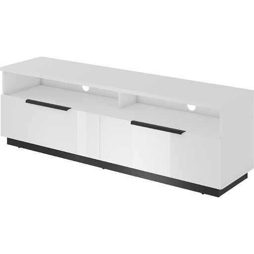 Szafka RTV TULUZA 41 - Biały + czarny onyx + biały połysk