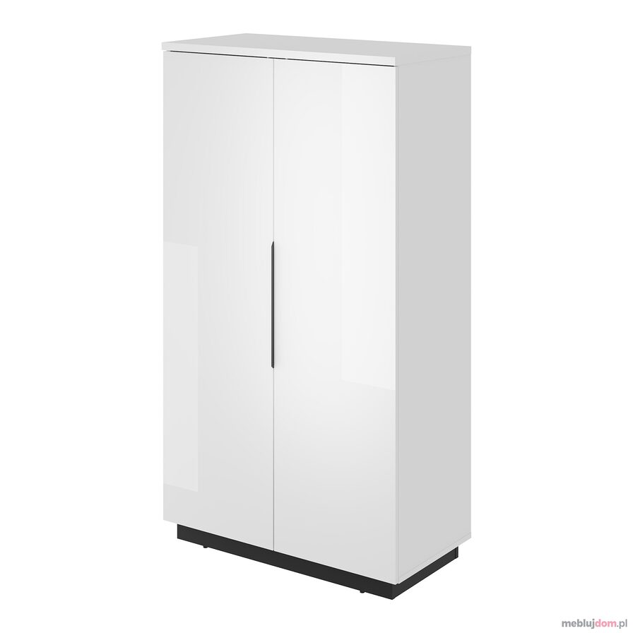 Wysoka komoda TULUZA 42 - Biały + czarny onyx + biały połysk 