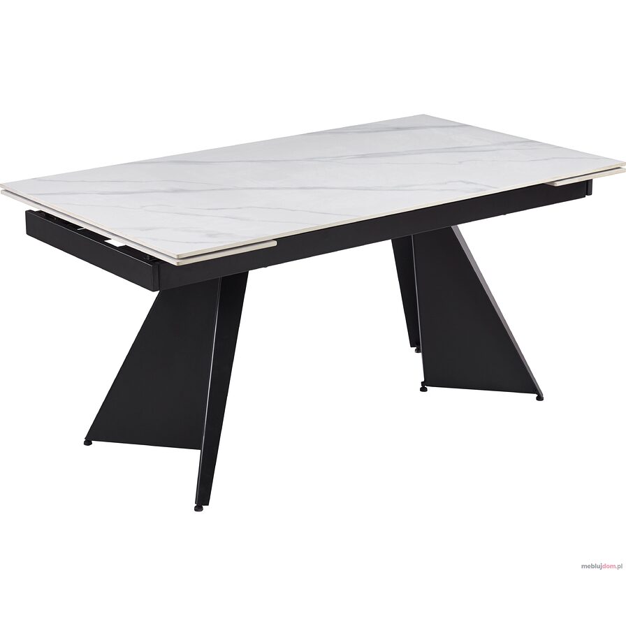 ST50-FX Stół rozkładany (biały marmur spiek) 160(220)x90
