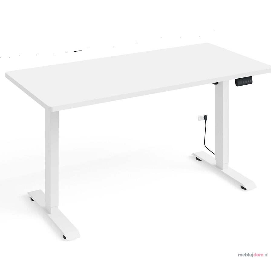 Biurko elektryczne BIMOTION 1S białe matowe na białym stelażu