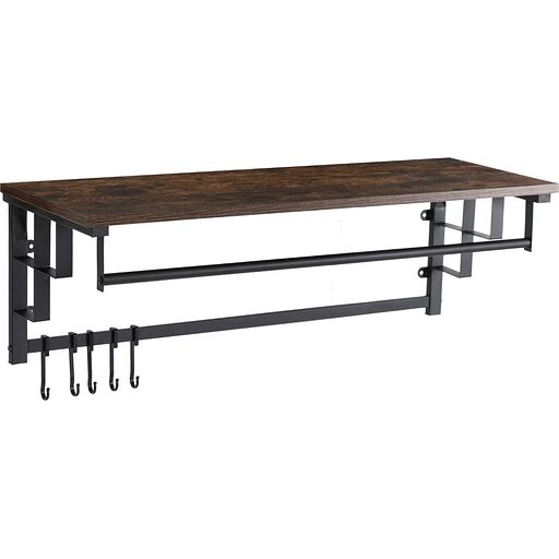 Wieszak do Przedpokoju JACE 80 cm z Półką Dąb Rustykalny/Czarny