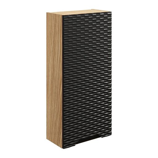 Szafka łazienkowa OCEAN BLACK 83-35-1D - Czarny mat + dąb olejowany