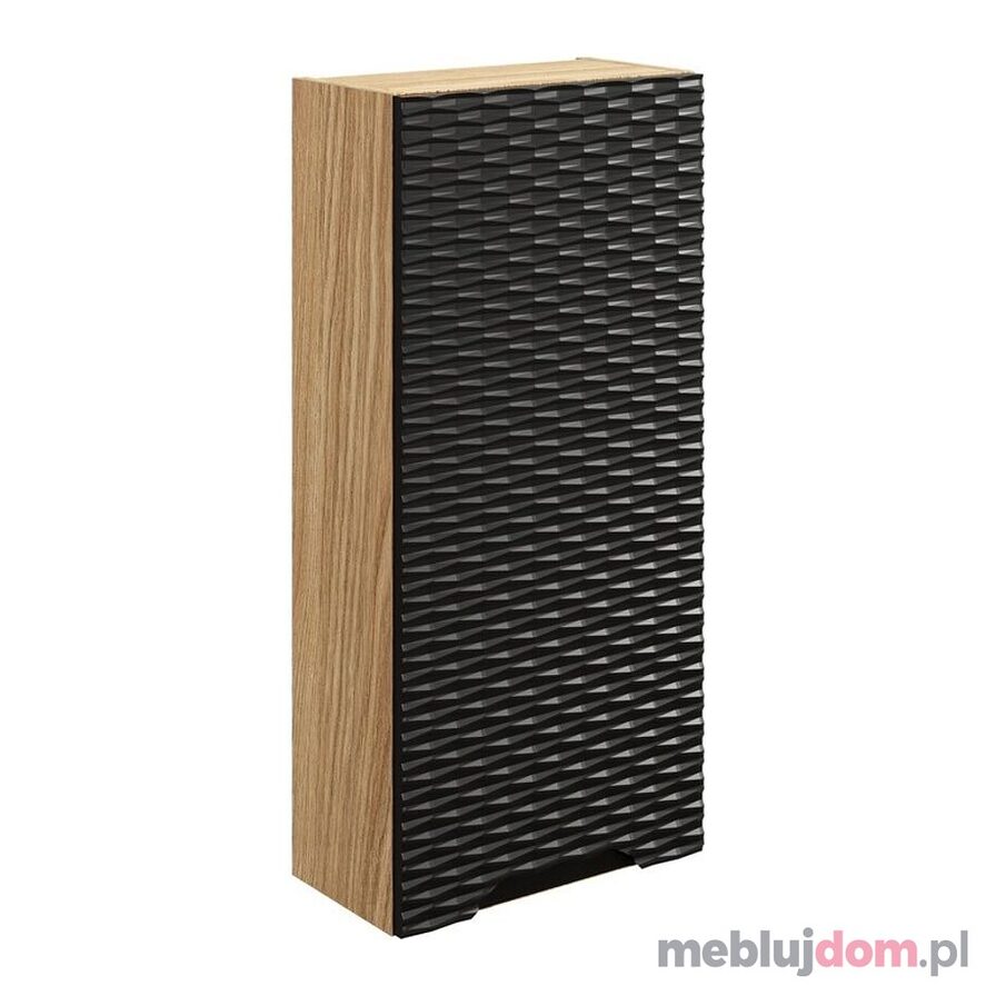 Szafka łazienkowa OCEAN BLACK 83-35-1D - Czarny mat + dąb olejowany