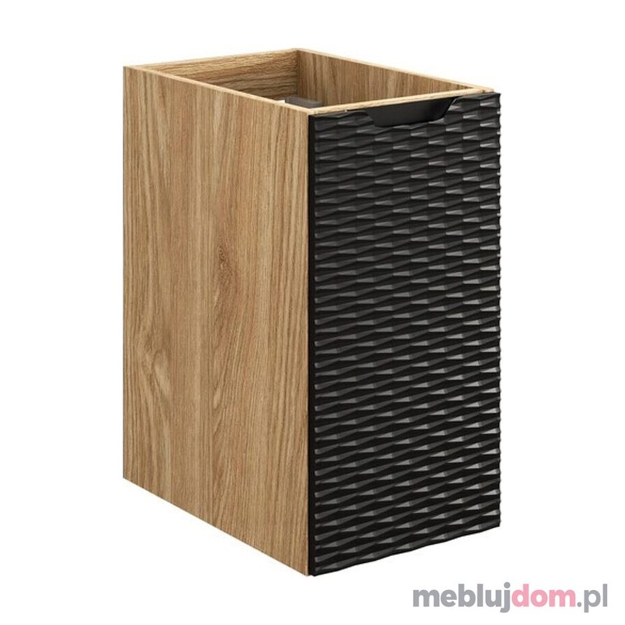 Szafka łazienkowa pod blat OCEAN BLACK 81-30-1D - Czarny mat + dąb olejowany