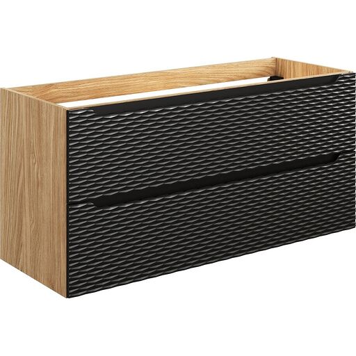 Szafka pod umywalkę OCEAN BLACK 82-120-2S- Czarny mat + dąb olejowany