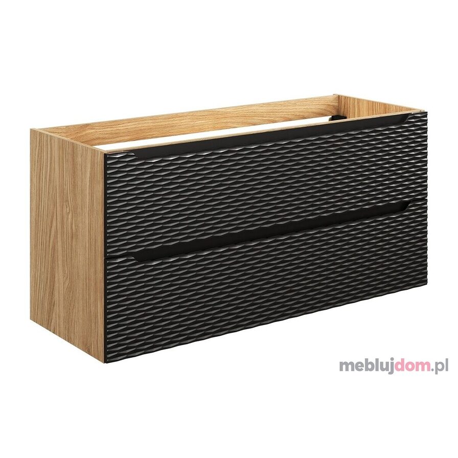 Szafka pod umywalkę OCEAN BLACK 82-120-2S- Czarny mat + dąb olejowany