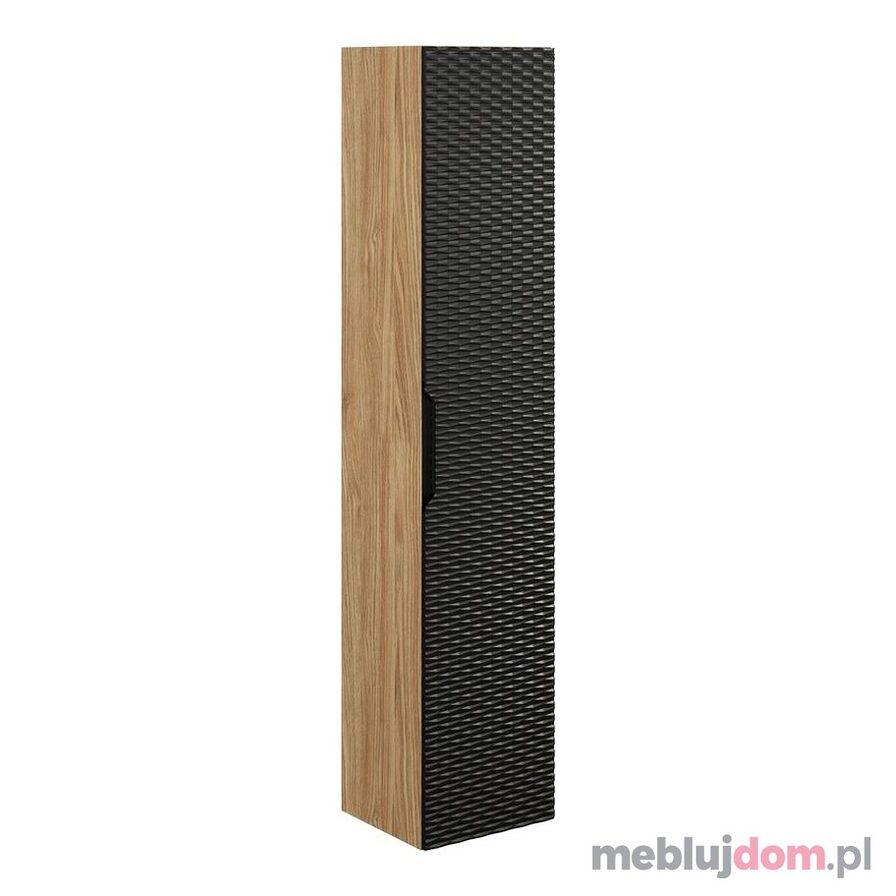 Słupek łazienkowy wiszący OCEAN BLACK 80-01-1D - Czarny mat + dąb olejowany
