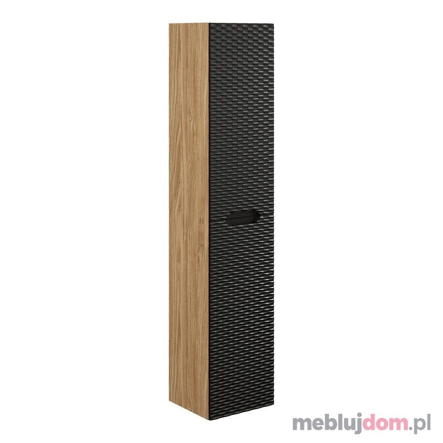 Słupek łazienkowy wiszący OCEAN BLACK 80-02-2D - Czarny mat + dąb olejowany