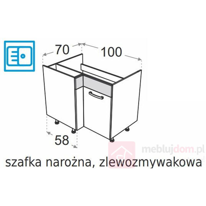 Szafka dolna narożna DXL DRZ100x70 zlewozmywakowa
