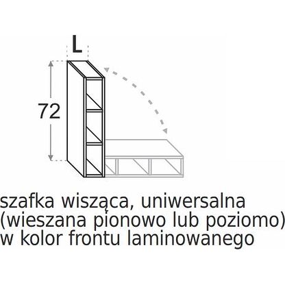 Szafka górna kończąca DXL WB UNI18/72