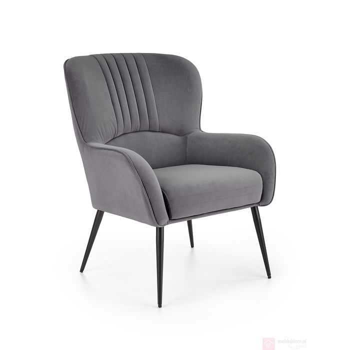 Fotel VERDON Velvet Halmar Szary
