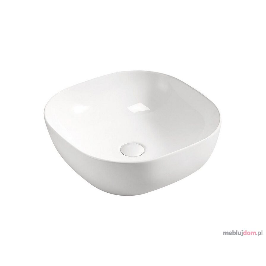Umywalka nablatowa, ceramiczna SMILE WHITE 40 cm