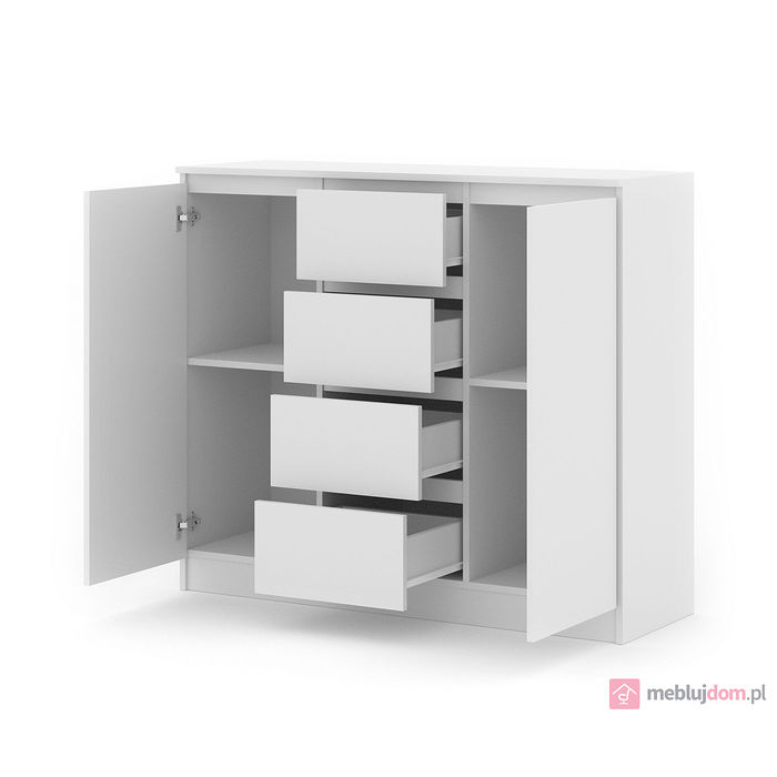 Komoda MODULO 2D biała matowa, pojemna