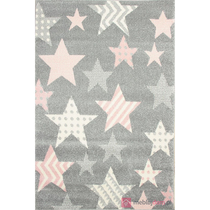 Dywan KIDDY E330A-SFS23 GREY szary zdobiony różnokolorowymi gwiazdkami