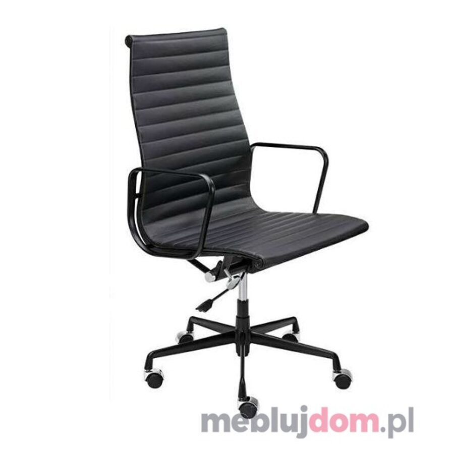 Fotel biurowy AERON PRESTIGE PLUS czarny tapicerowany skórą naturalna