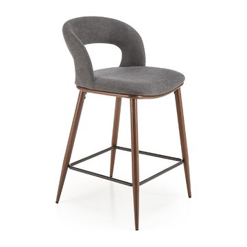 Hoker H-114 popielaty w tkaninie velvet na podstawie w kolorze orzech Halmar