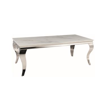 Stolik kawowy PRINCE A Signal z ceramicznym blatem - CALACATTA na chromowanych nogach