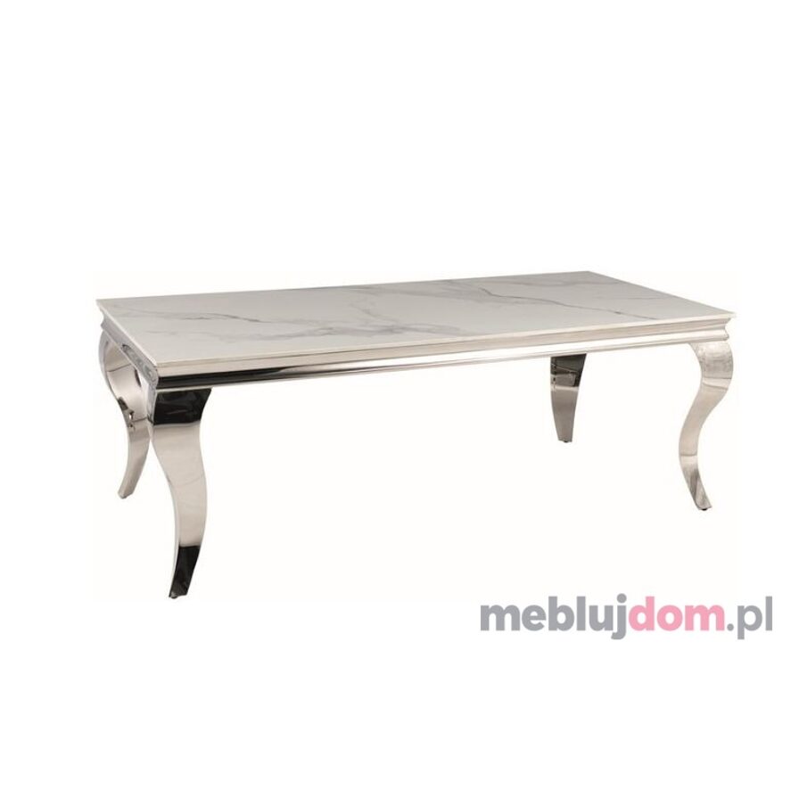 Stolik kawowy PRINCE A Signal z ceramicznym blatem - CALACATTA na chromowanych nogach