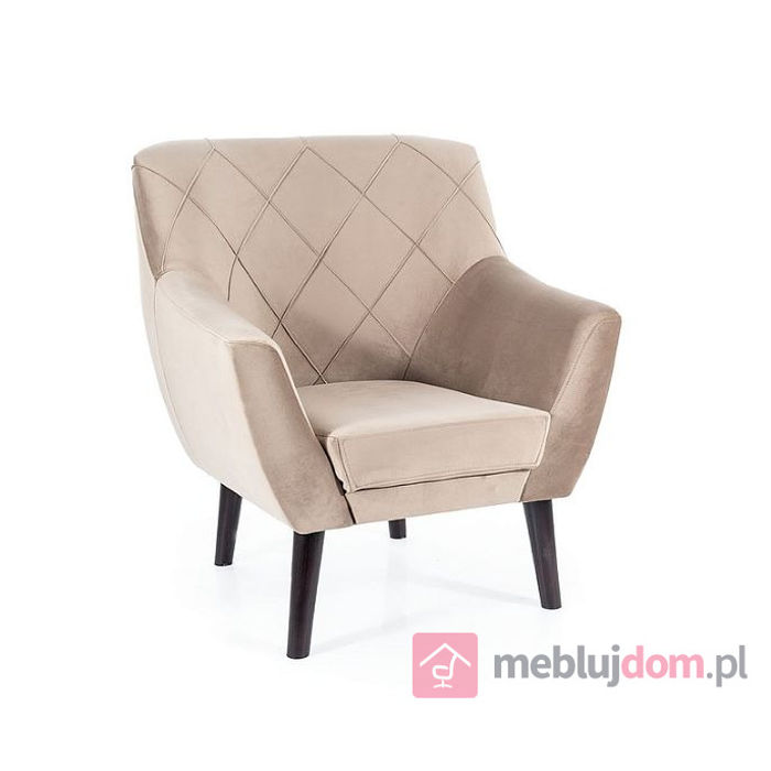 Fotel KIER VELVET 1 Signal ciemnobeżowy - bluvel 40