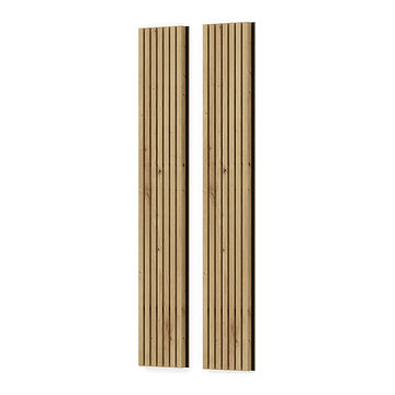 Panel ścienny AURIS 2 x137 cm lamele dąb arisan + czarny mat