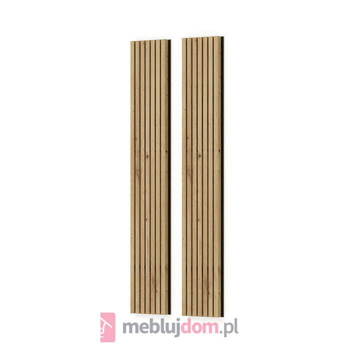 Panel ścienny AURIS 2 x137 cm lamele dąb arisan + czarny mat