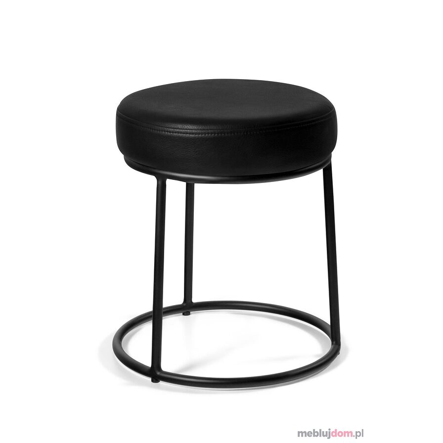 Taboret tapicerowany CORTO Unique czarna ekoskóra